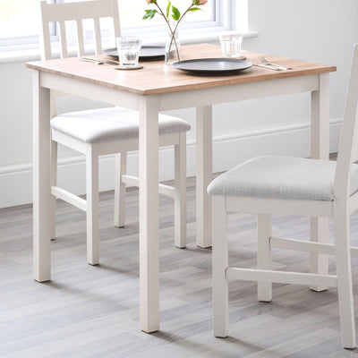 Coxmoor 75cm Square Dining Table - Ivory & Oak