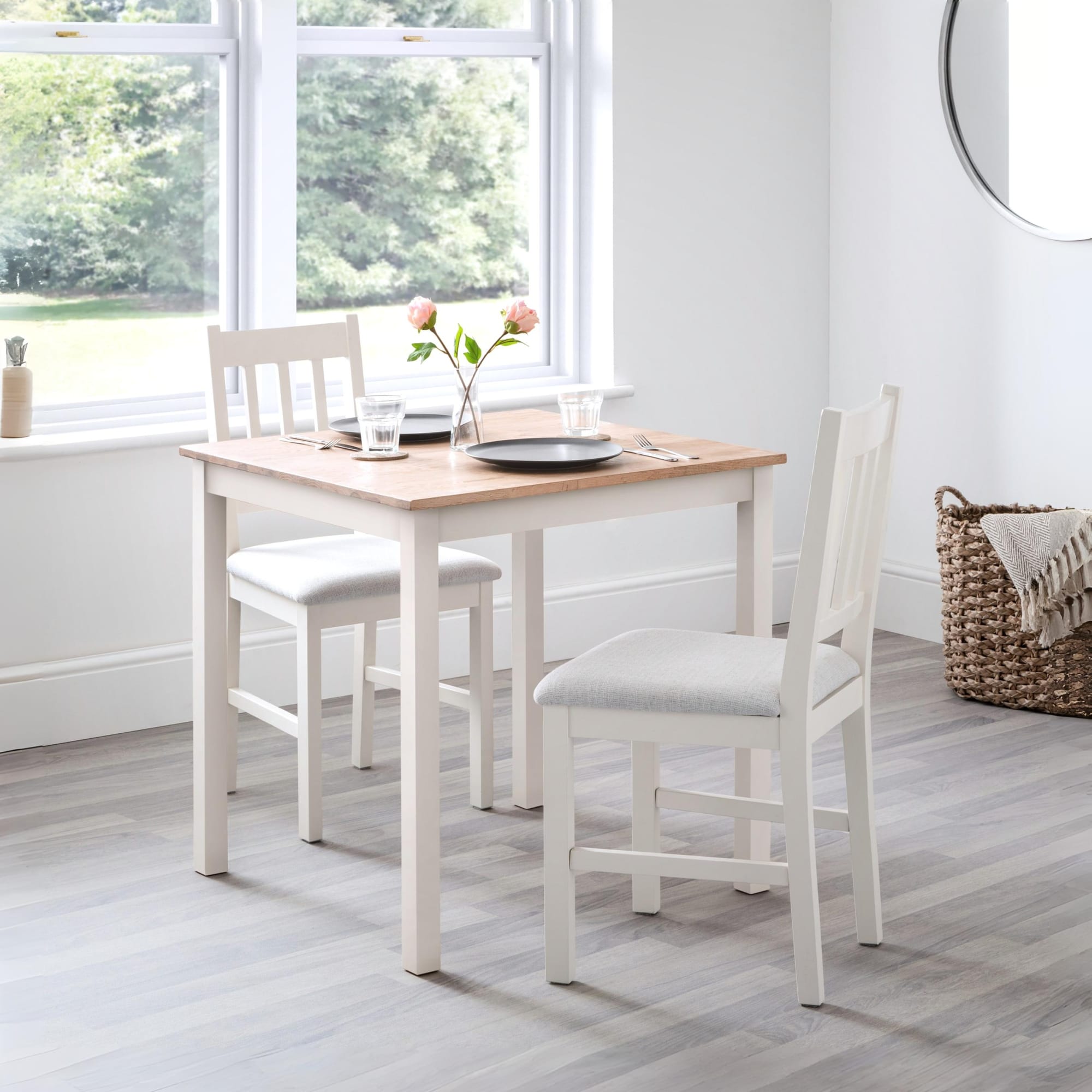 Coxmoor 75cm Square Dining Table - Ivory & Oak