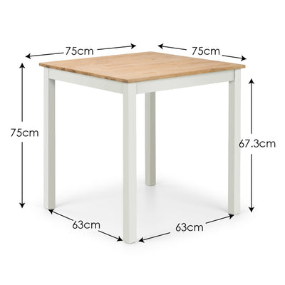Coxmoor 75cm Square Dining Table - Ivory & Oak