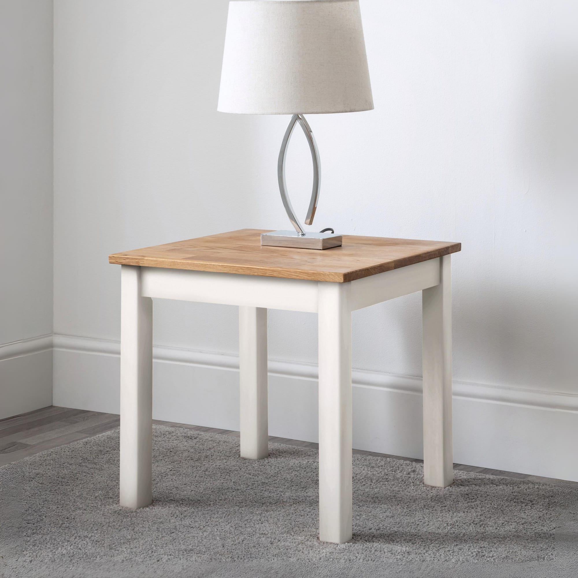 Coxmoor Lamp Table - Ivory & Oak