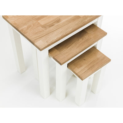 Coxmoor Nest Of 3 Tables - Ivory & Oak