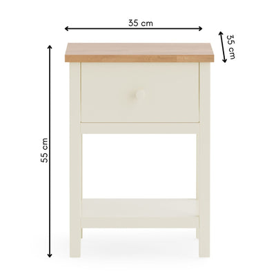 Coxmoor 1 Drawer - Ivory and Oak