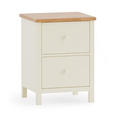 Coxmoor 2 Drawer Bedside - Ivory and Oak