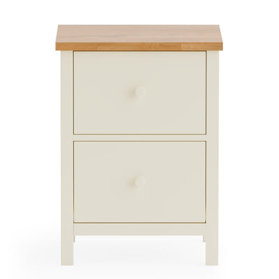 Coxmoor 2 Drawer Bedside - Ivory and Oak