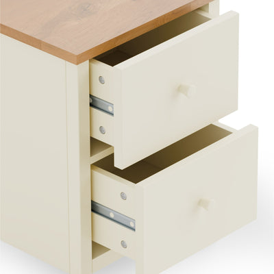 Coxmoor 2 Drawer Bedside - Ivory and Oak