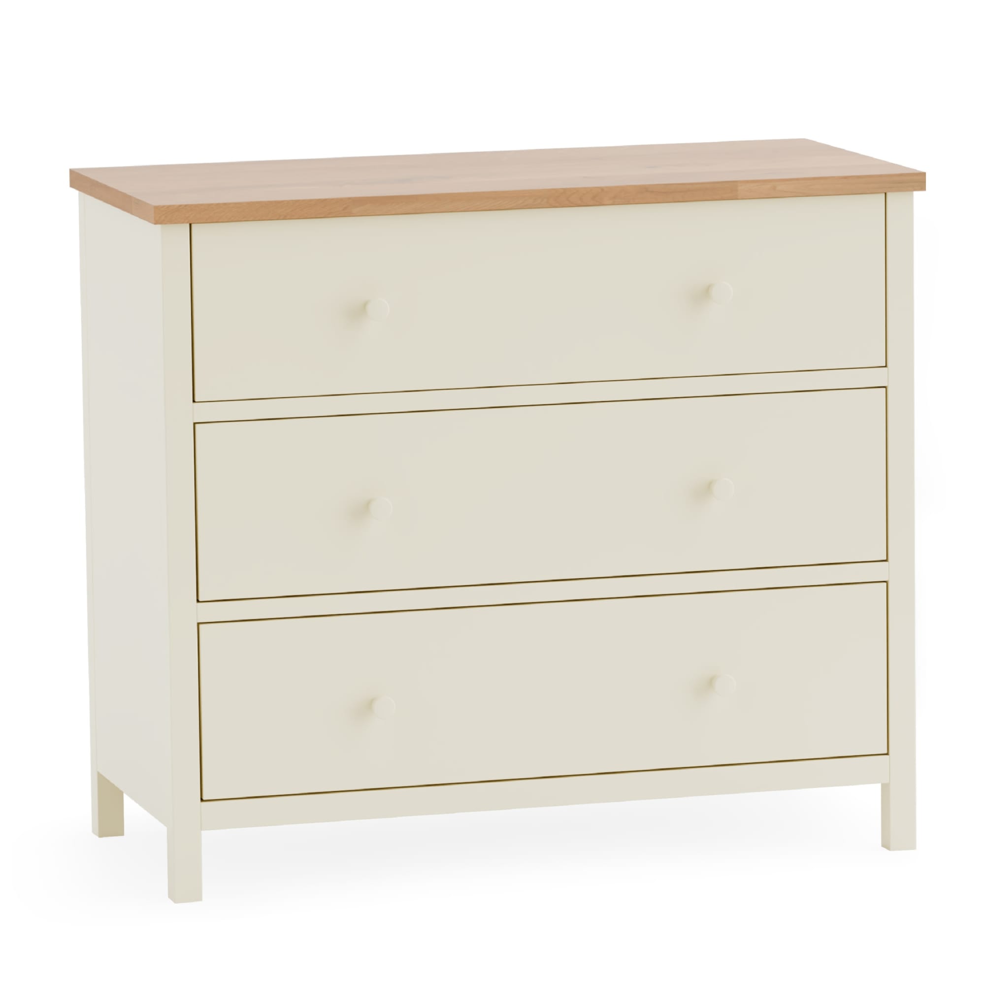 Coxmoor 3 Drawer Chest - Ivory and Oak