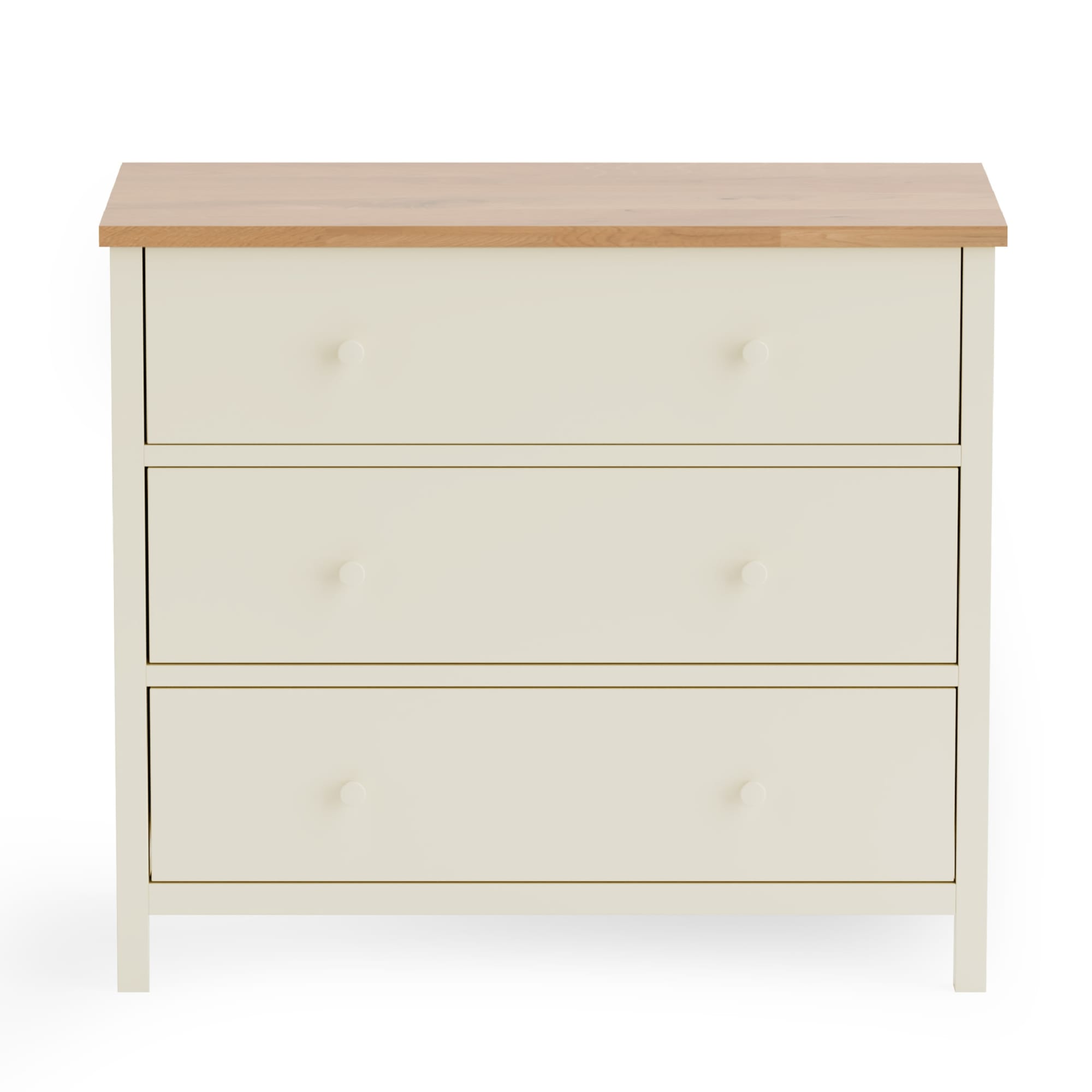 Coxmoor 3 Drawer Chest - Ivory and Oak
