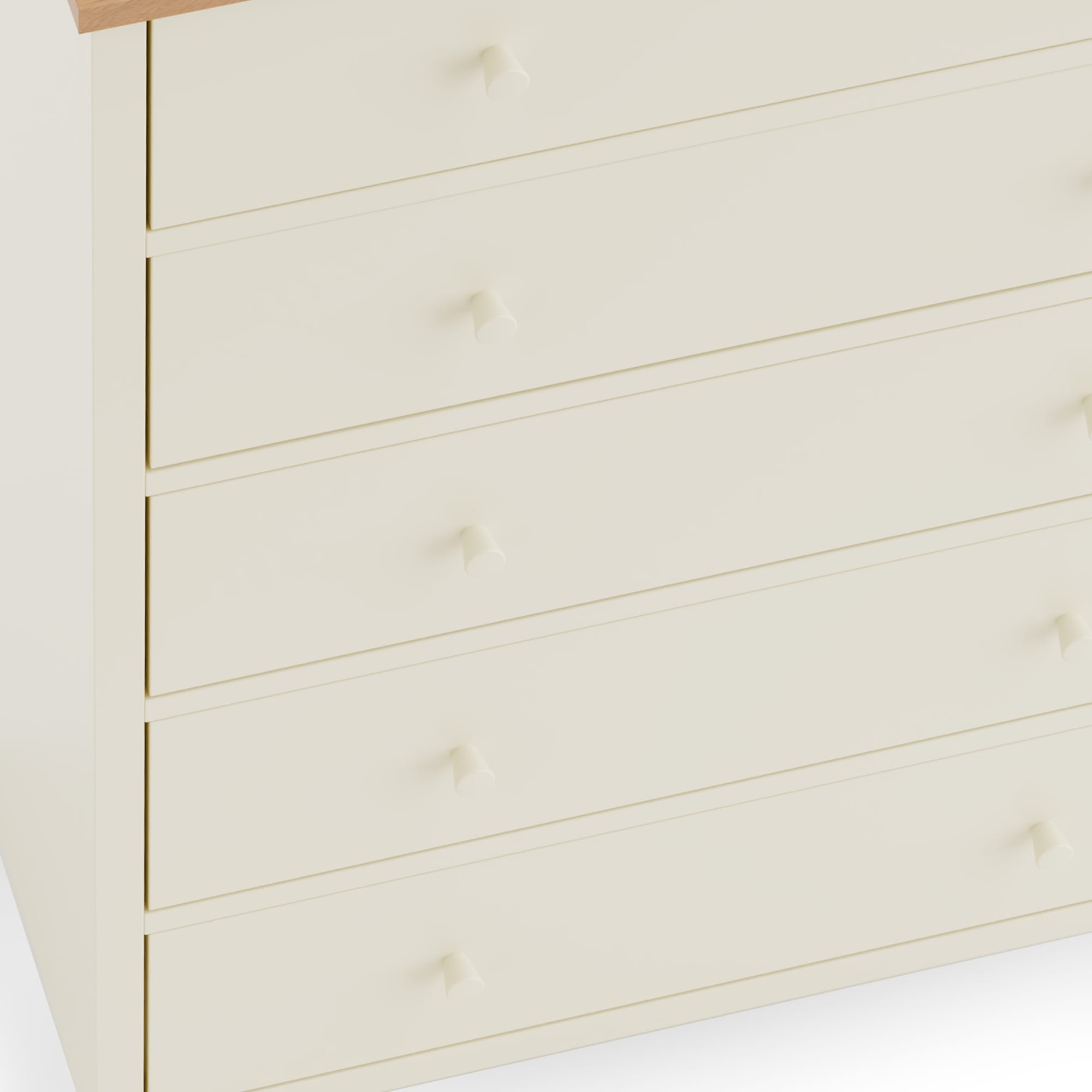 Coxmoor 5 Drawer Wide Chest - Ivory and Oak