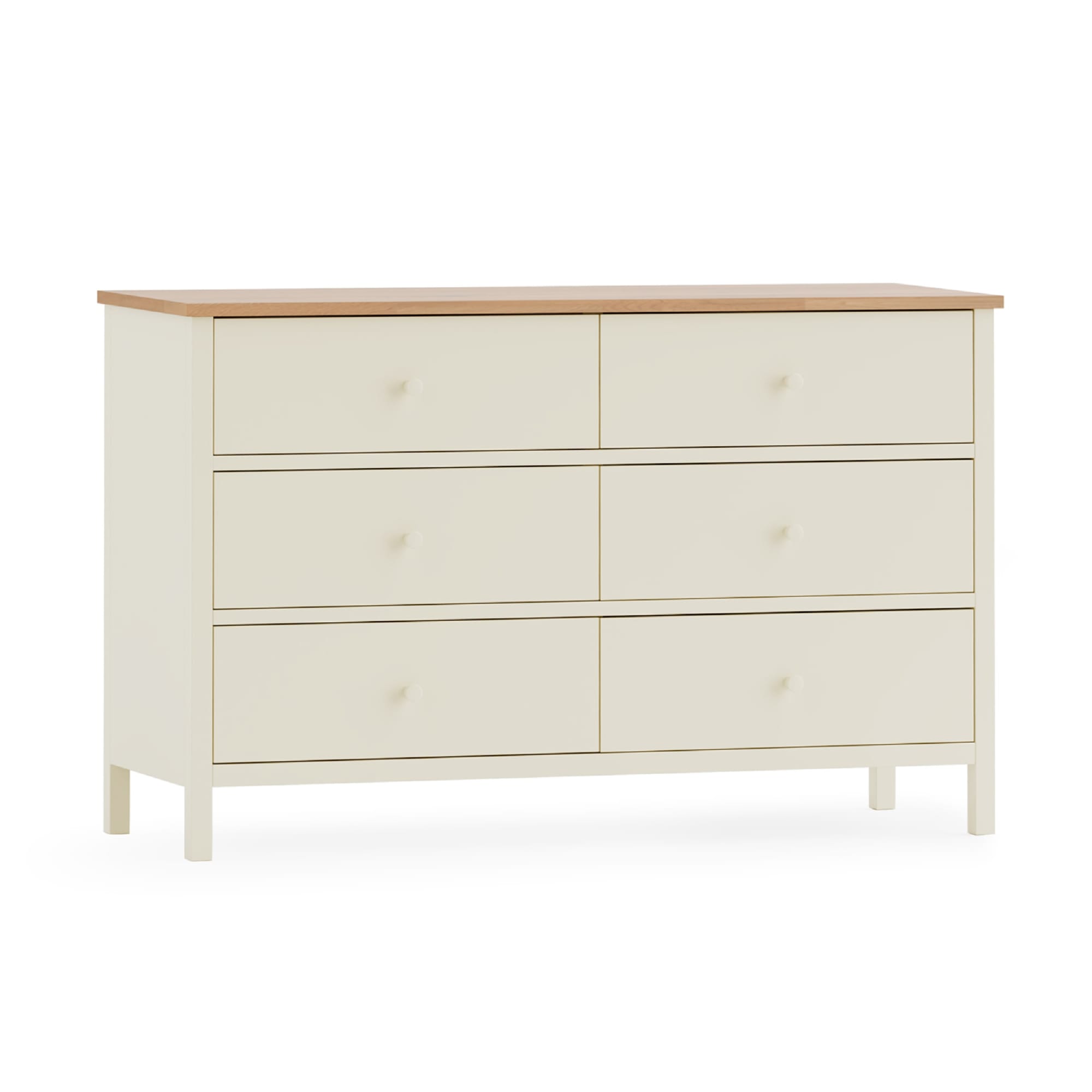 Coxmoor 6 Drawer Chest - Ivory and Oak