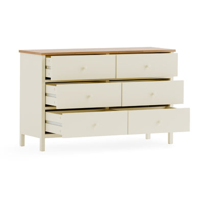 Coxmoor 6 Drawer Chest - Ivory and Oak