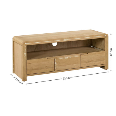 Curve Oak Tv Unit