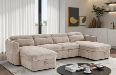 Capri Sofabed Beige U Shape Corner