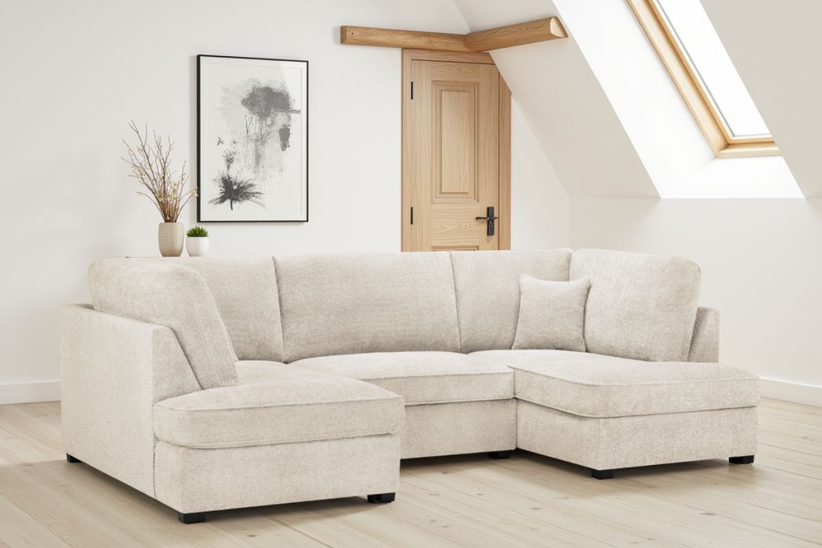 Carnaby Sofa Boucle Beige U Shape Corner