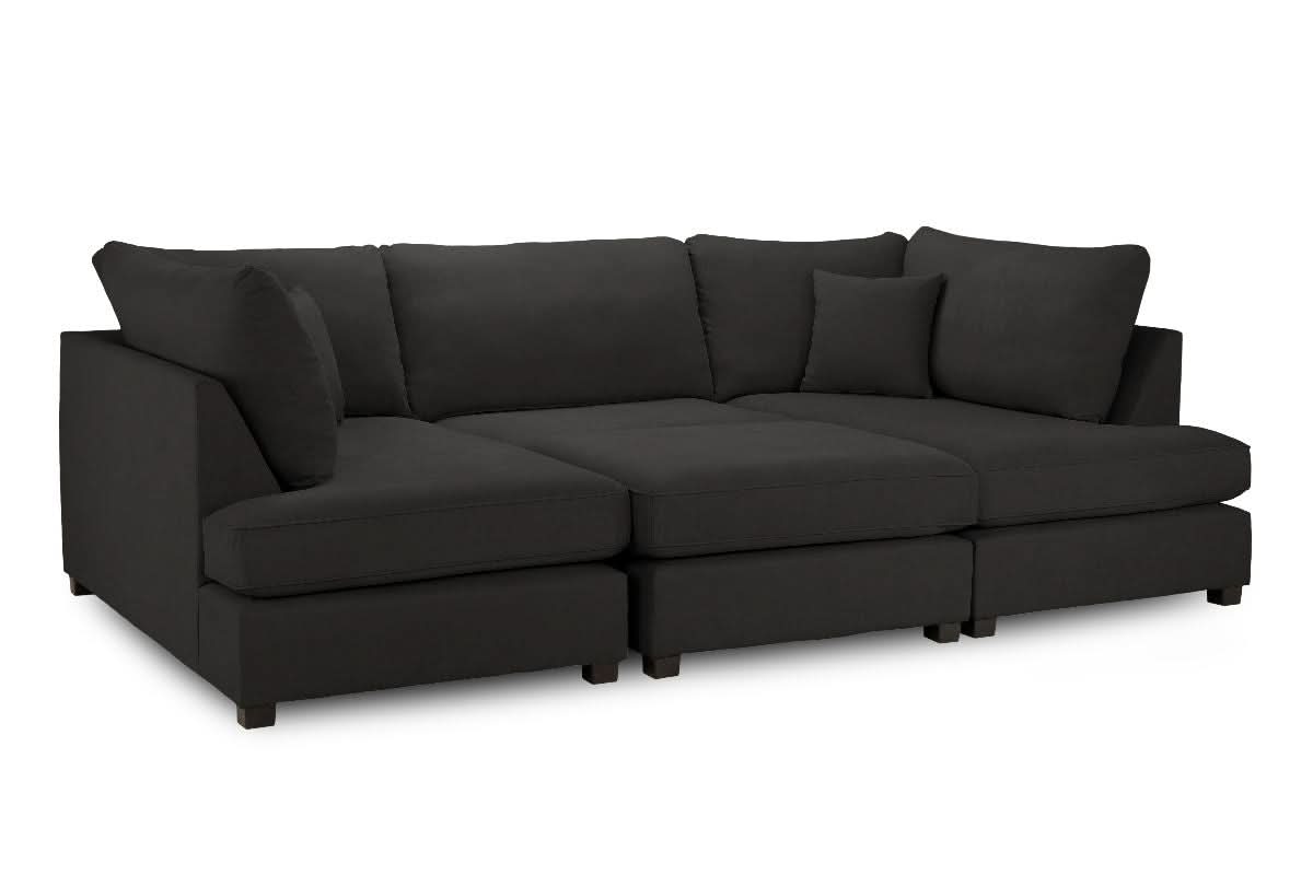 Carnaby Classic Sofa Black U Shape Corner