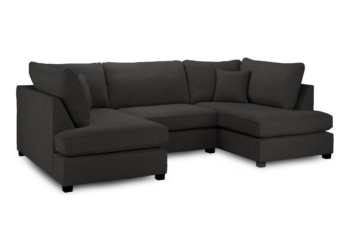 Carnaby Classic Sofa Black U Shape Corner