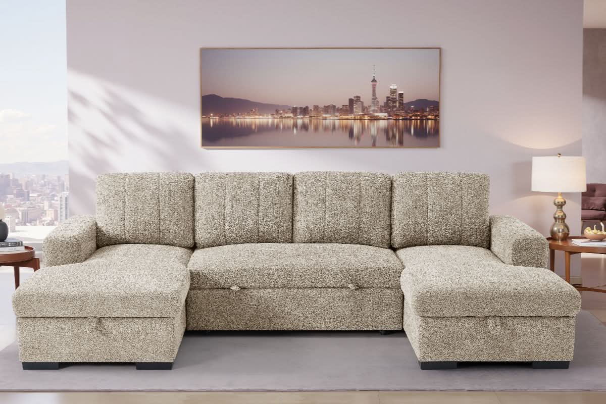 Como Sofabed Beige U Shape Corner