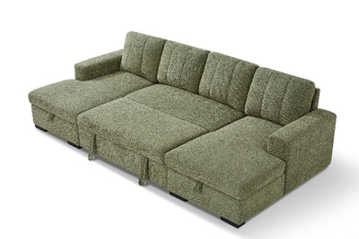 Como Sofabed Green U Shape Corner