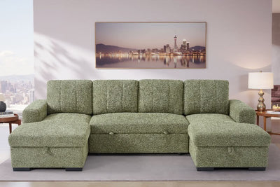 Como Sofabed Green U Shape Corner