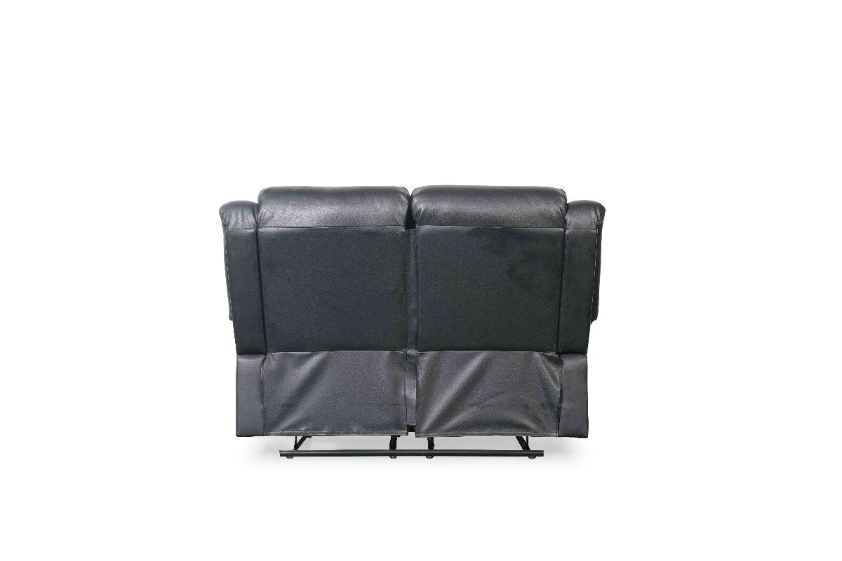 Conrad Manual Recliner Sofa Black 2 Seater