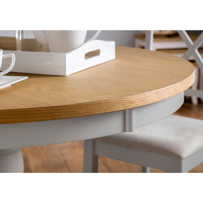 Davenport Oak/Elephant Grey Round Pedestal Table