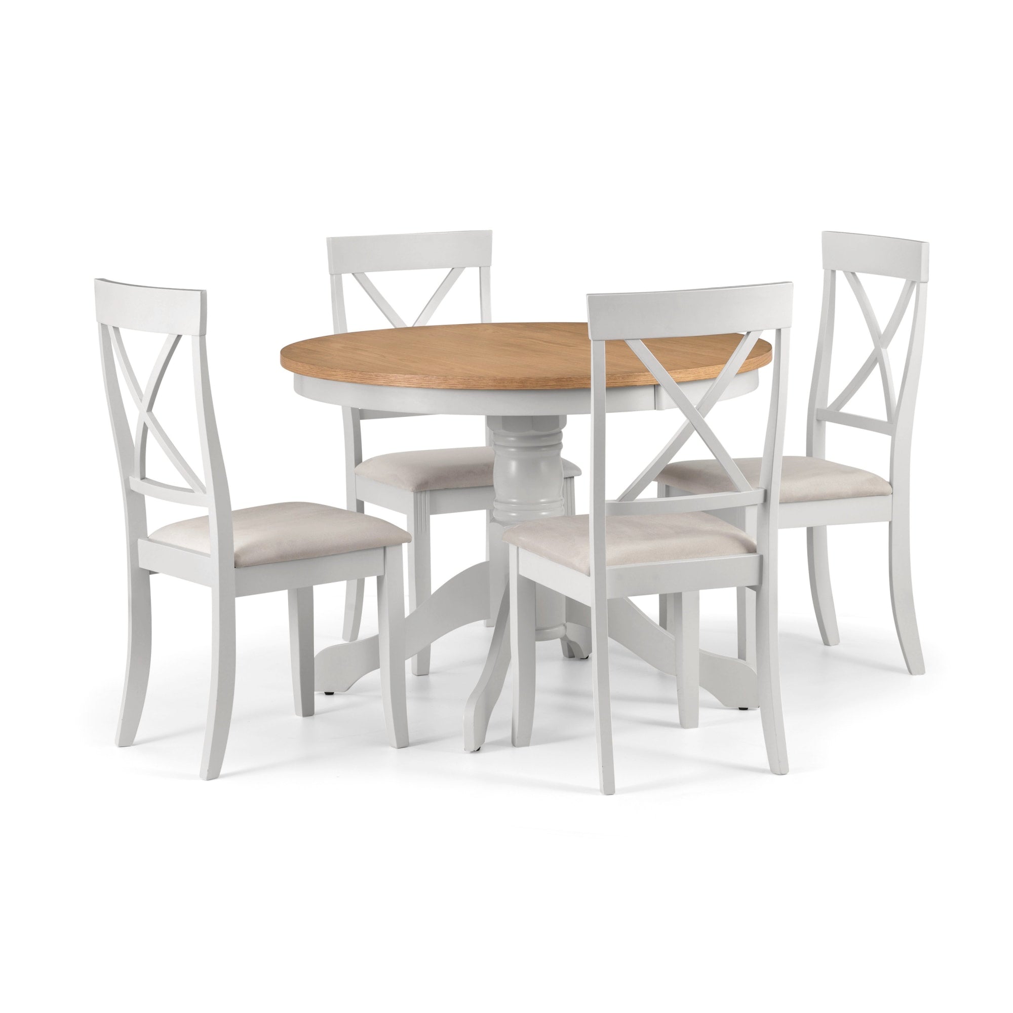 Davenport Oak/Elephant Grey Round Pedestal Table