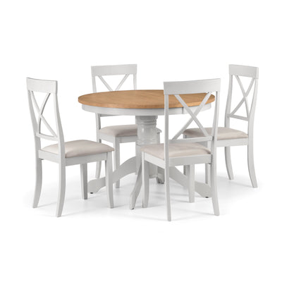 Davenport Oak/Elephant Grey Round Pedestal Table