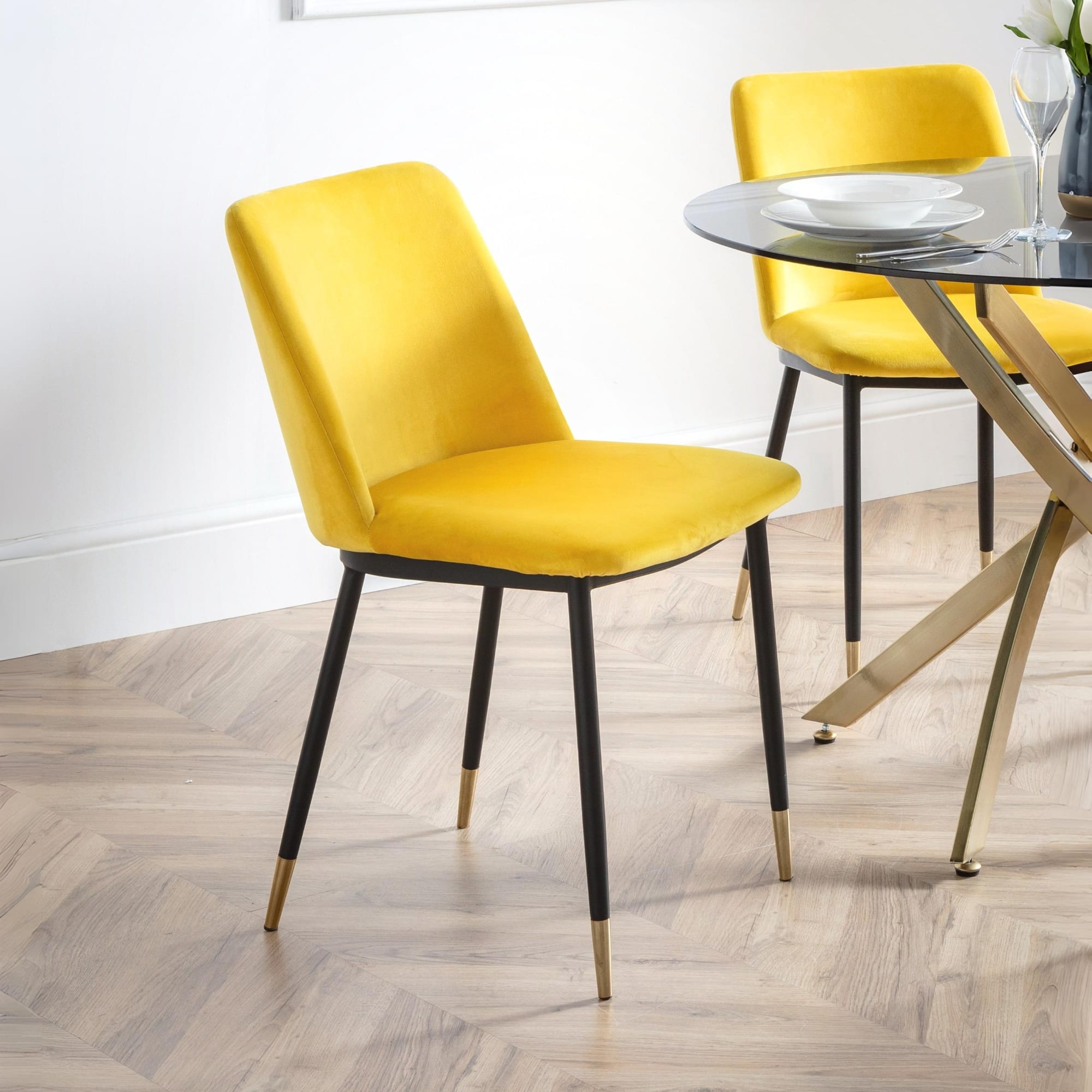 Set Of 2 Delaunay Dining Chairs - Mustard