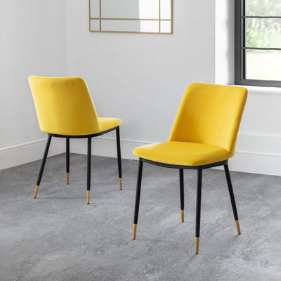 Set Of 2 Delaunay Dining Chairs - Mustard
