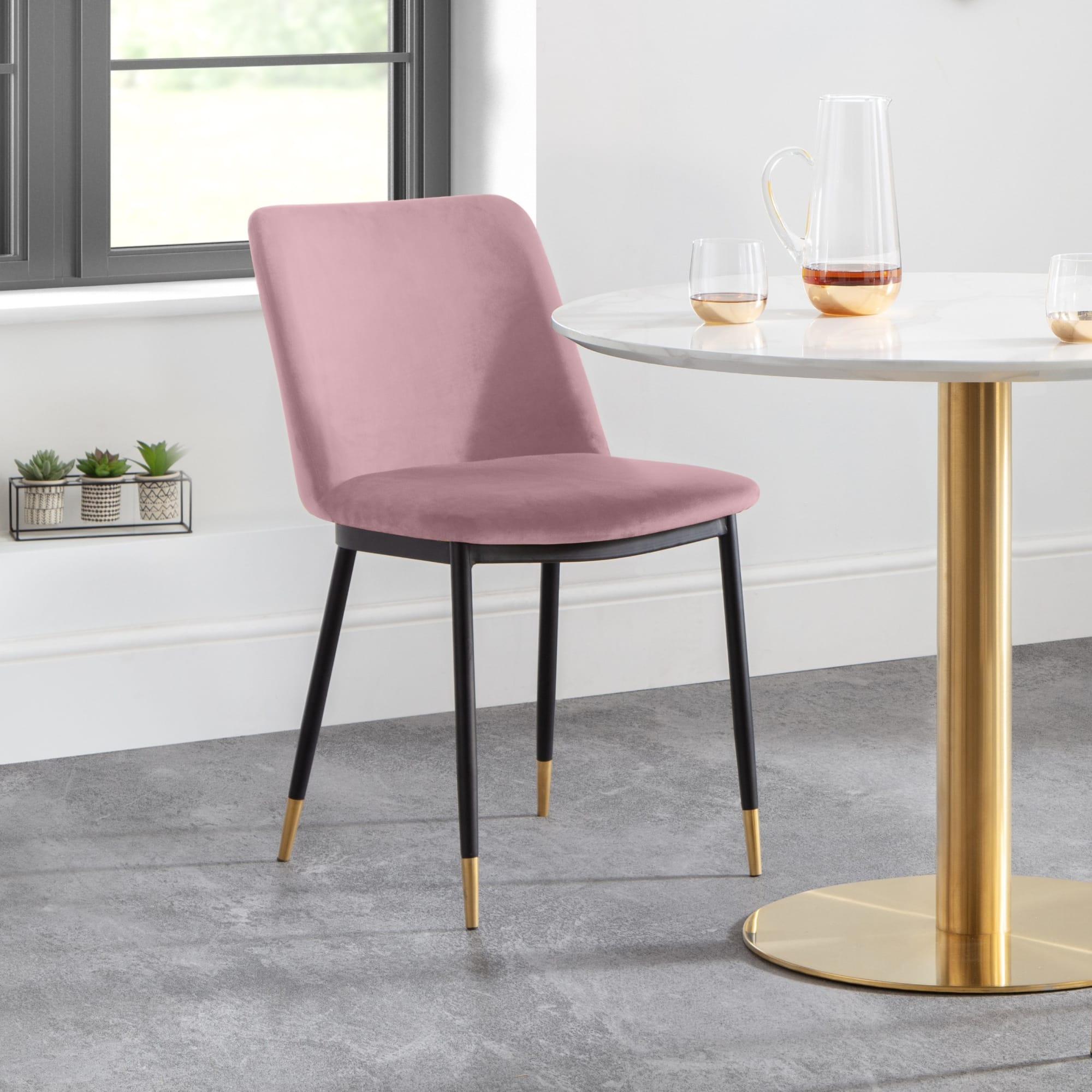 Set Of 2 Delaunay Dining Chairs - Dusky Pink