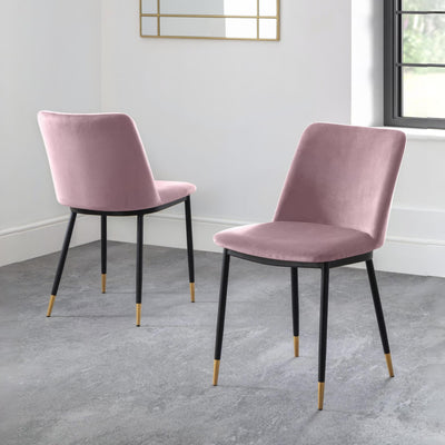 Set Of 2 Delaunay Dining Chairs - Dusky Pink