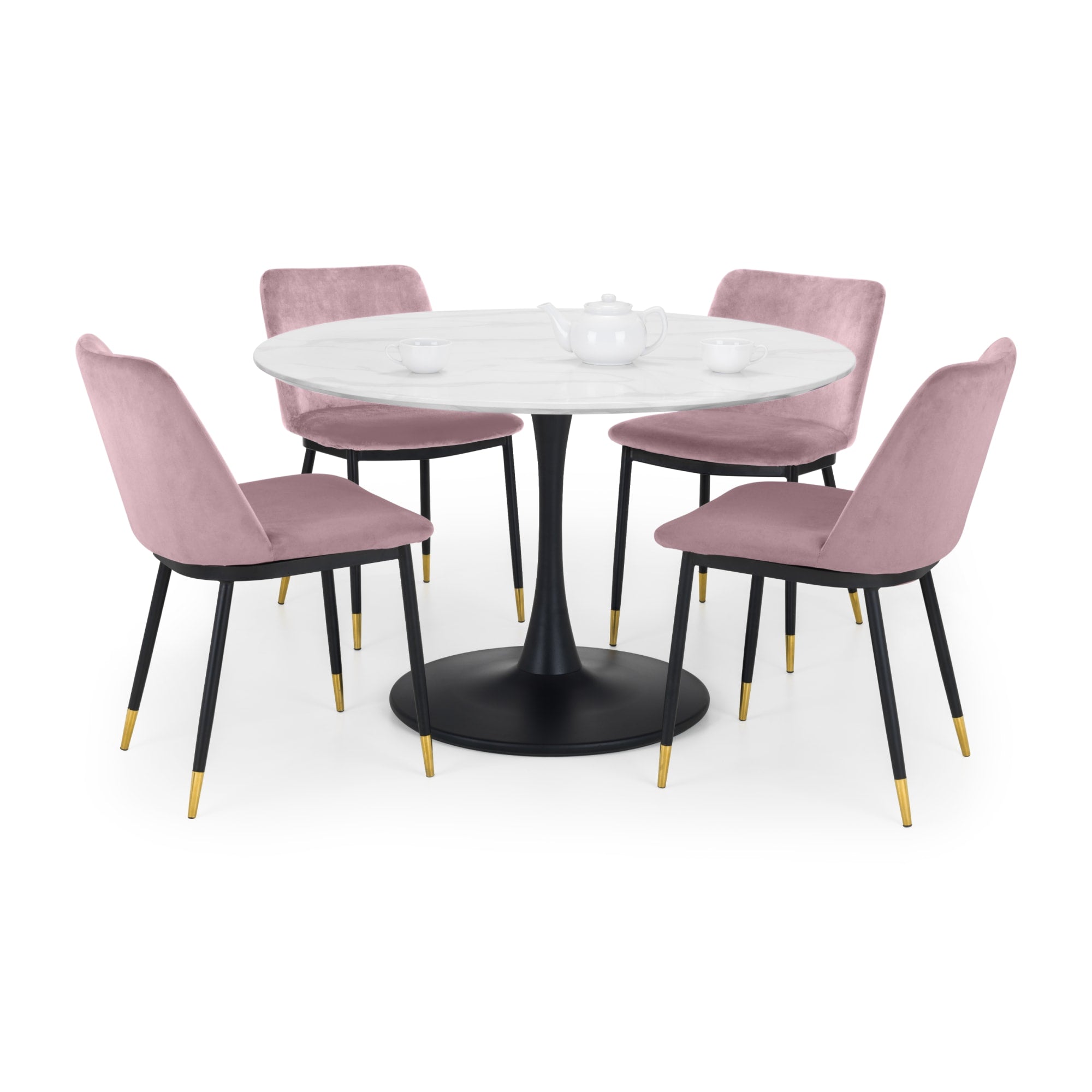 Set Of 2 Delaunay Dining Chairs - Dusky Pink