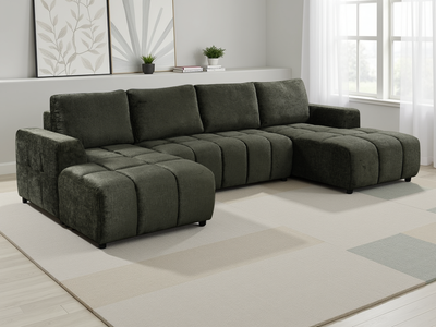 Shanghai Large Green U Shape Corner Sofabed