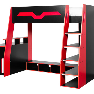 Eagle Single 90cm Gaming Highsleeper - Black and Red
