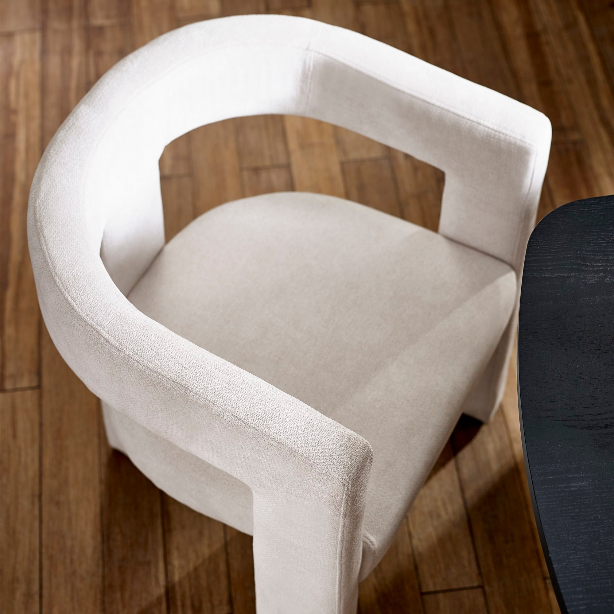 Elara Cream Chenille Upholstered  Chair