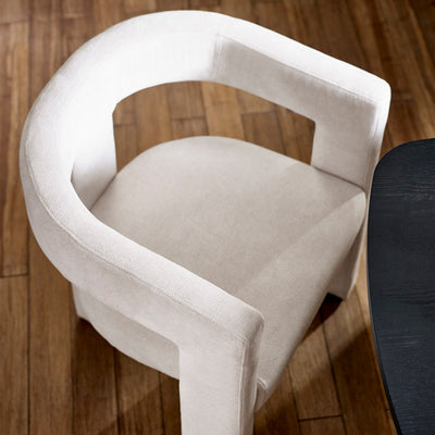 Elara Cream Chenille Upholstered  Chair