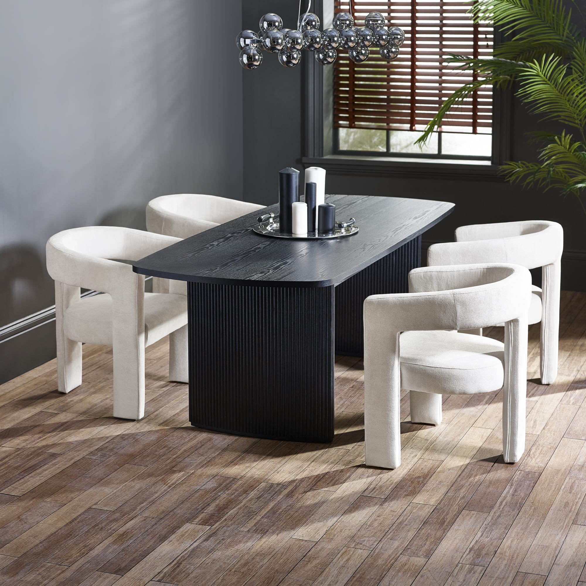 Elara Cream Chenille Upholstered  Chair