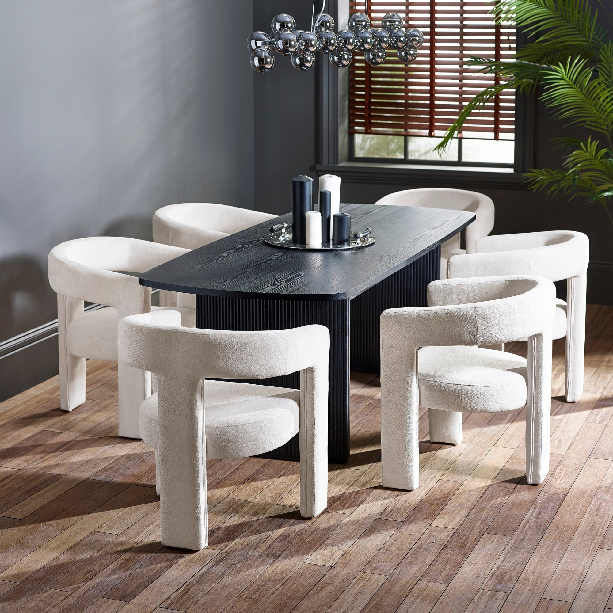 Elara Cream Chenille Upholstered  Chair
