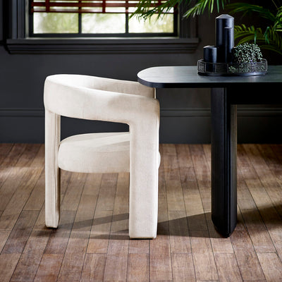 Elara Cream Chenille Upholstered  Chair