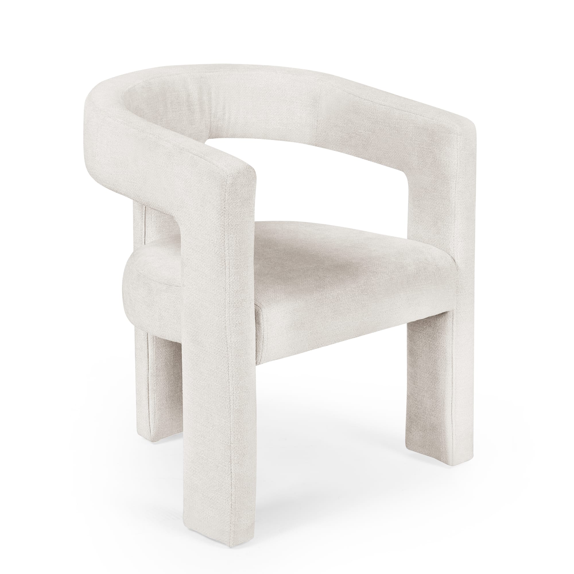 Elara Cream Chenille Upholstered  Chair