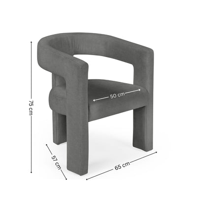 Elara Grey Chenille Upholstered  Chair