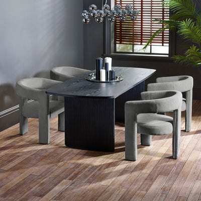Elara Grey Chenille Upholstered  Chair
