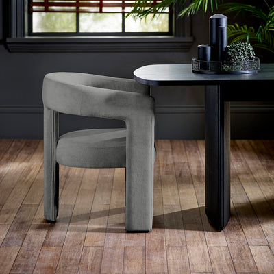 Elara Grey Chenille Upholstered  Chair