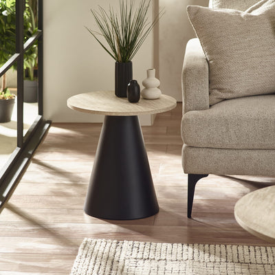 Elgon Travertine Effect Coffee and Lamp Table Set