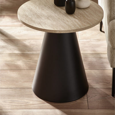 Elgon Travertine Effect Coffee and Lamp Table Set
