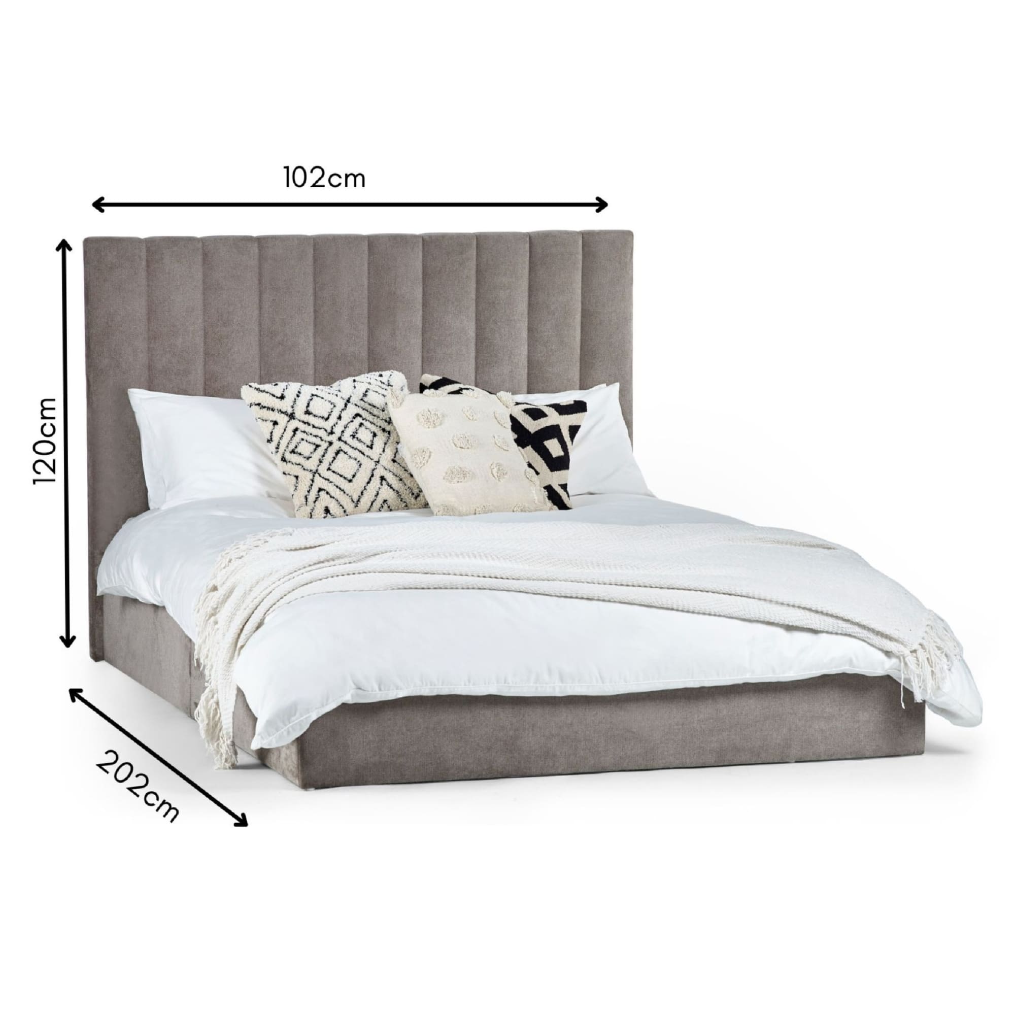 Eloise 90cm Single Bed - Grey