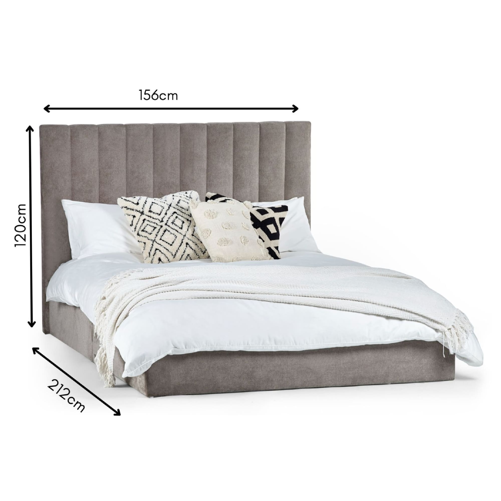 Eloise 150cm King Size Bed - Grey