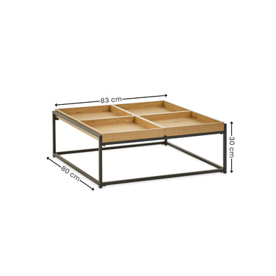 Ezra 83cm Square Tray Coffee Table