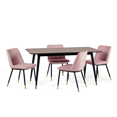 Findlay Rectangular Dining Table - Walnut & Black