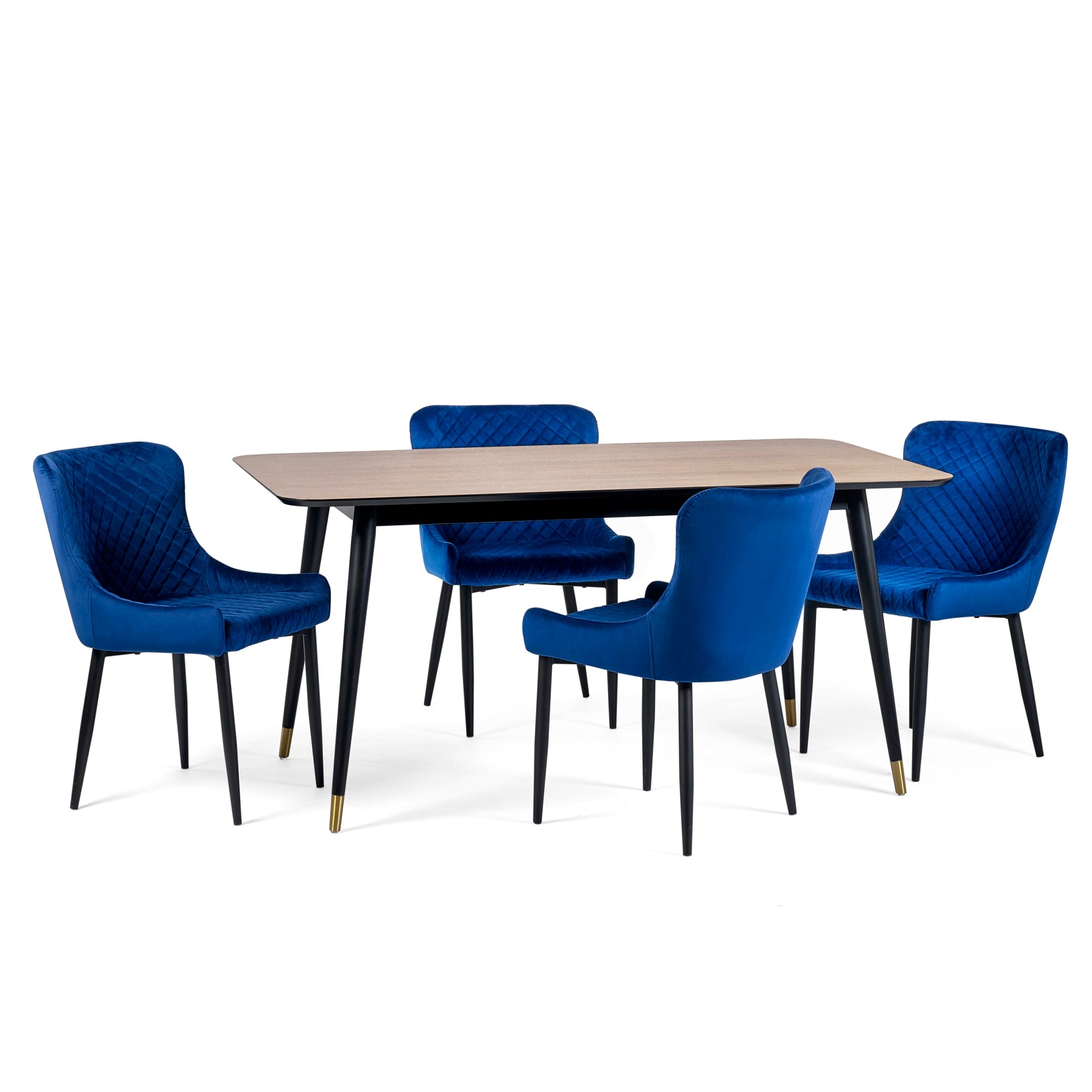 Findlay Rectangular Dining Table - Walnut & Black