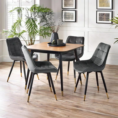 Findlay Square Dining Table - Walnut & Black